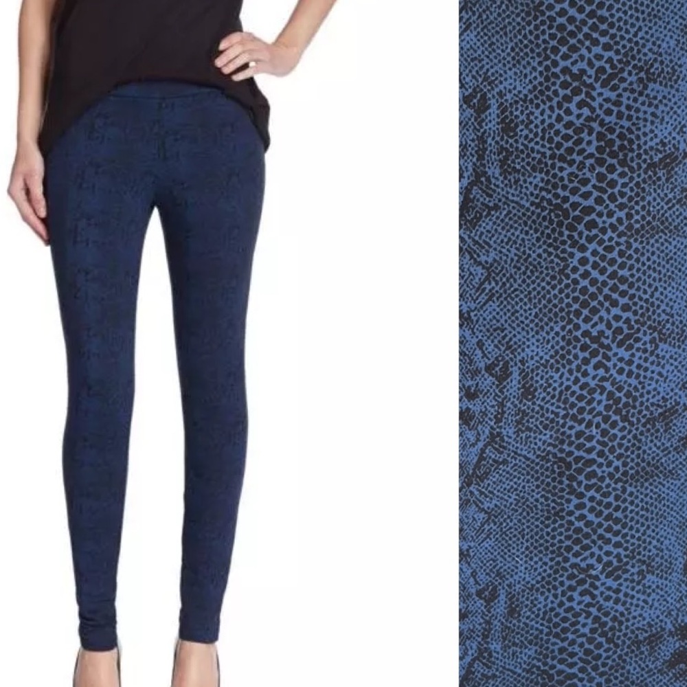 Joie Keena blue and black snakeskin print thick leggings